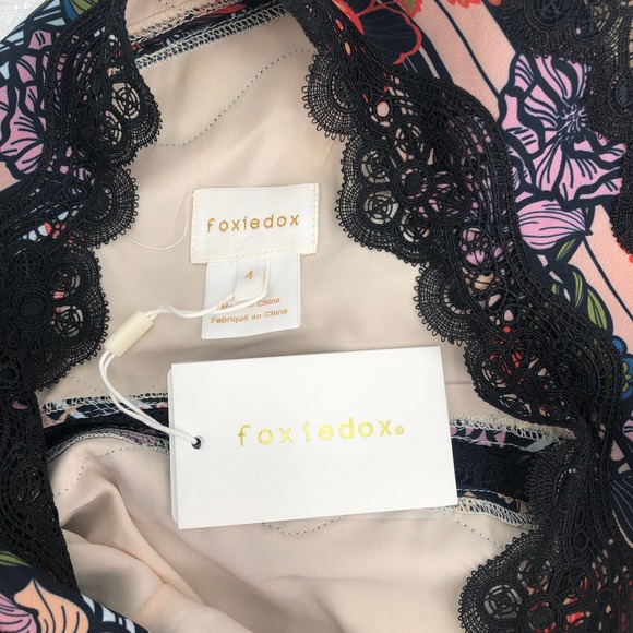 Foxiedox NEW Womens Size 4 Retro Flowers One-Shoulder Party Mini Dress - Picture 8 of 10